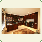 Custom designed solid Mahogany home study with Mahogany ladder